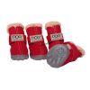 Зимние красные не скользящие ботинки для собак x-018-red