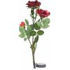 Светильник садово-парковый на солнечной батарее Ветка розы, красный, 3 LED (белый), H 80cм , PL308, артикул 06268
