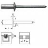 Заклепка вытяжная закрытая 4,8x10,0 стандарт, нерж.сталь/нерж.сталь